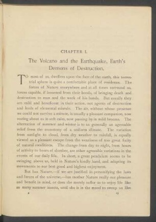 Chapter I. - The volcano and the earthquake, earth's demons of destruction.