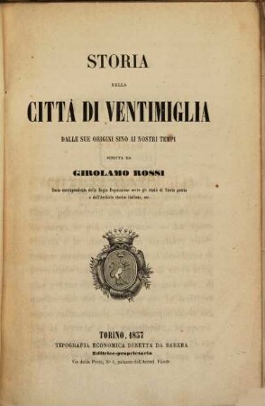 Storia della città di Ventimiglia, dalle sue origini sino ai nostri tempi