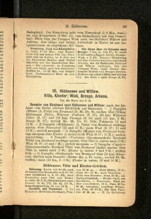 10. Hiddensee und Wittow. Vitte, Kloster; Wiek, Breege, Arkona.