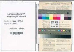 Entnazifizierung Jakob Janssen , geb. 04.02.1904 (Landwirt)