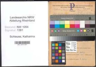 Entnazifizierung Katharina Schleuss , geb. 24.05.1887 ()