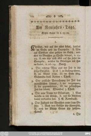 Am Neujahrs-Tage. Epistel. Galat. III. v. 23 - 29.