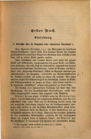 Bau und Leben des socialen Körpers, 1. Allgemeine Sociologie