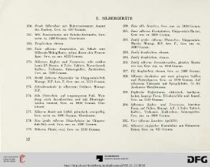 E. Silbergeräte (Nr. 266-312)