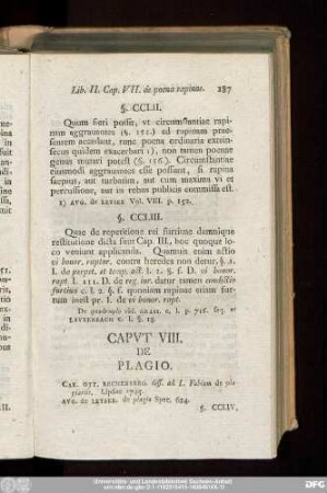 Caput VIII. De Plagio.