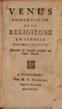 Venus dans le cloître ou la religieuse en chemise