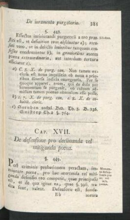 Cap. XVII. De defensione pro declinanda vel mitiganda poena