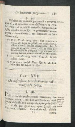 Cap. XVII. De defensione pro declinanda vel mitiganda poena