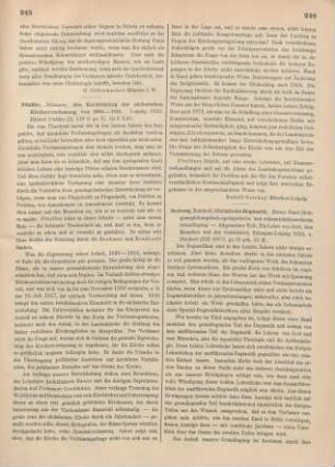 245-246 [Rezension] Pfeiffer, Johannes, Die Entwicklung der sächsischen Kirchenverfassung von 1830 - 1914