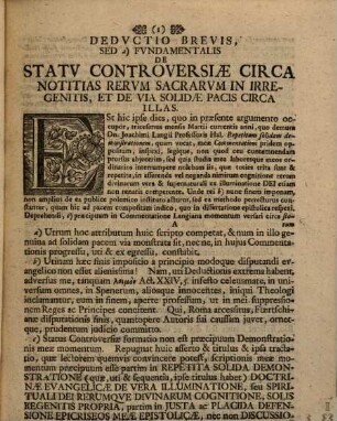 Commentatio in sic dictam Brevem deductionem ...