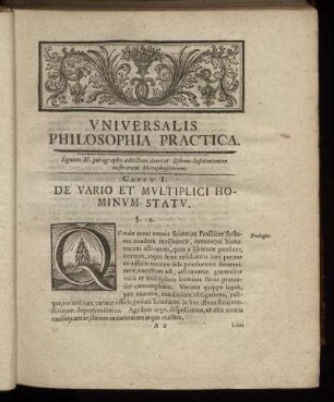 Caput I. De Vario Multiplici Hominum Statu