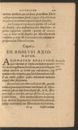 Caput 5. De Analysi Axiomatum