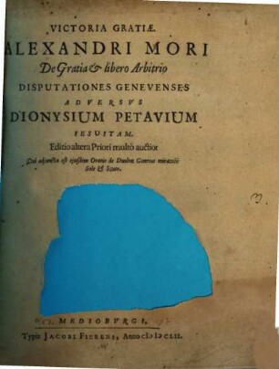 Victoria gratiae : De gratia et libero arbitrio