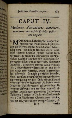 Caput IV. Moderni Novatores hæreticorum more universalis Ecclesiæ judicium carpunt.
