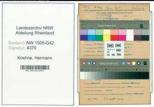 Entnazifizierung Hermann Koehne , geb. 27.10.1896 (Kesselmeister)