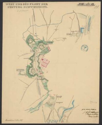 West und Süd Front der Festung Schweidnitz