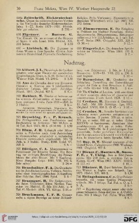 Nachtrag (Nr. 700 - 761)