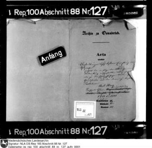 Erneuerte Grundstücks- und Abgabenverzeichnisse der schatzpflichtigen Stätten im Amt Iburg, Kirchspiel Glane (unvollständige Vorarbeiten)