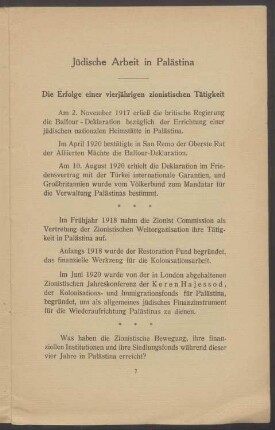 Jüdische Arbeit in Palästina