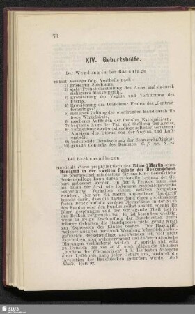 XIV. Geburtshülfe