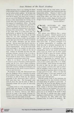 8: Some pictures at the Royal Academy : criticised by a french painter