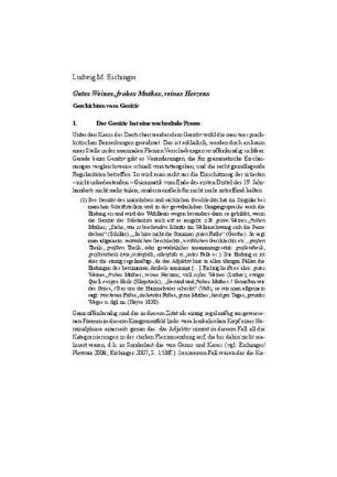 "Gutes Weines, frohes Muthes, reines Herzens" - Geschichten vom Genitiv
