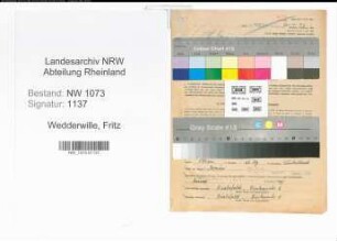 Entnazifizierung Fritz Wedderwille , geb. 14.04.1901 (Transportunternehmer)