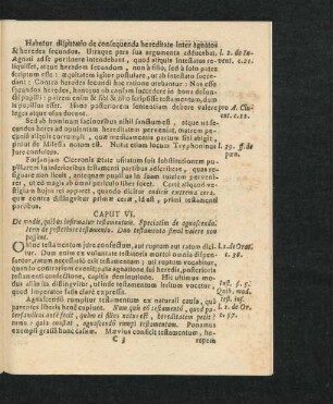 Caput VI. De modis, quibus infirmatur testamentum. ...