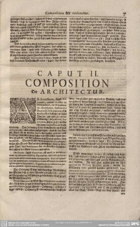 Caput II. Composition Der Architectur.