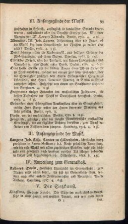 IV. Anweisung zum Generalbaß