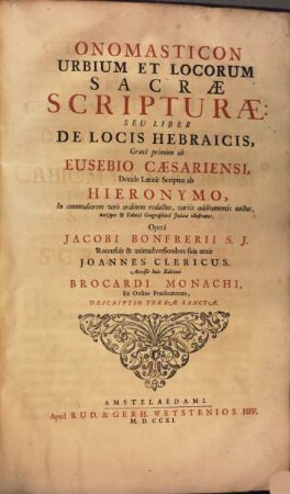 Onomasticon urbium et locorum s. scripturae