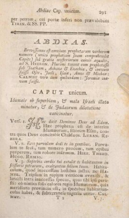 Abdias. Caput unicum.