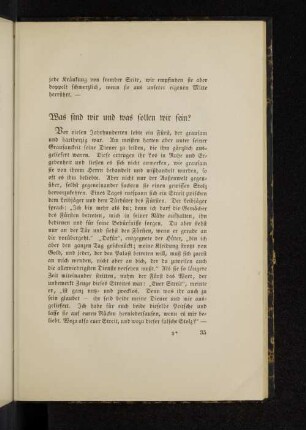 Was sind wir und was sollen wir sein?