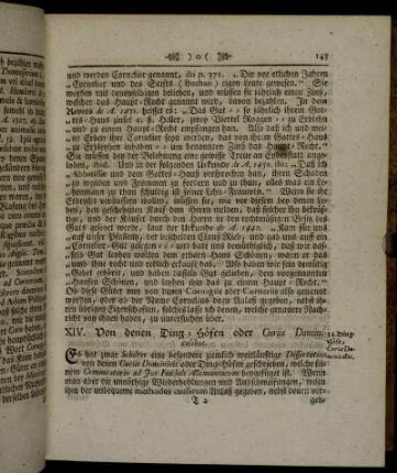 XIV. Von denen Ding-Höfen oder Curiis Dominicalibus. XVI. Von denen Ehrschätzigen oder Laudemial-Gütern.