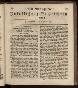 XL. Stück... den 7. October 1809 - XLIII: Stück... den 28. October 1809.