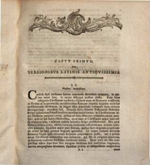 Bibliotheca Sacra, 2,3,[1]. De Versionibus Librorum Sacrorum ; 3. De Versionibus Latinis ; [1]