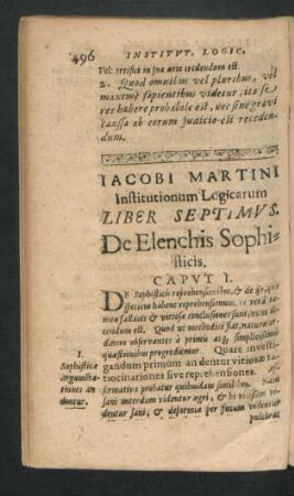 Liber Septimus. De Elenchis Sophisticis.