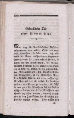 Schrecklicher Tod eines Rechtsgelehrten