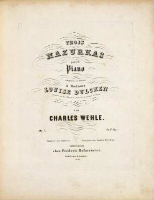 Trois mazurkas pour le piano : Op. 7