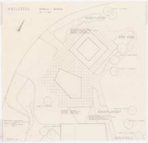 Grünflächen an der Otto-Suhr-Siedlung, Berlin-Kreuzberg: Kinderspielplatz: Lageplan mit Pflanzplan 1:50