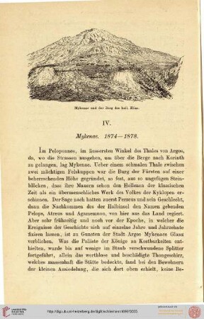 IV. Mykenae. 1874-1878