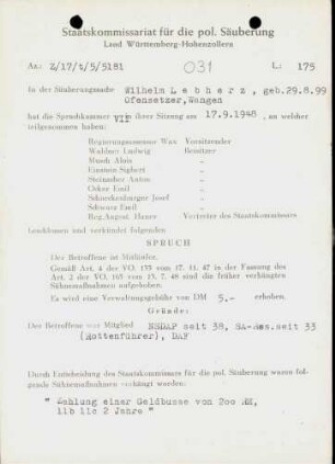 Lebherz, Wilhelm