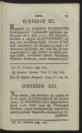 Omissio XII.