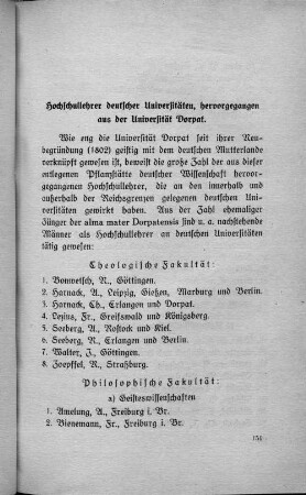 Hochschullehrer deutscher Universitäten, hervorgegangen aus der Universität Dorpat.