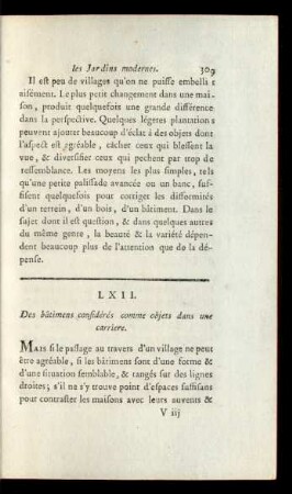 LXII. De bátimes considérés comme objets dans une carriere.