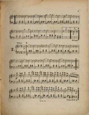 Tänze und Märsche : für d. Pianoforte. 113. Mettella. Walzer nach Offenbach's Oper Pariser Leben. [circa 1870]. - Pl.-Nr. J.H.590. - 7 S.