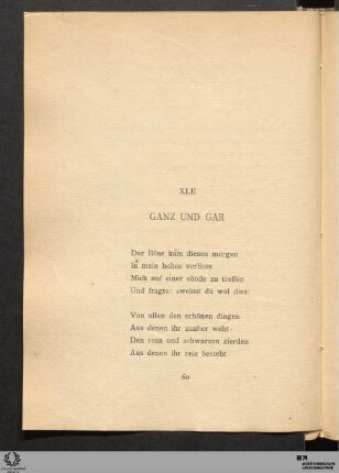 XLII. Ganz und gar