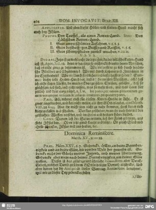 Dominica Reminiscere. Matth. XV, 21 - 28.