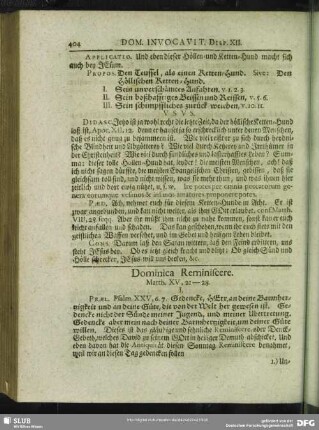 Dominica Reminiscere. Matth. XV, 21 - 28.