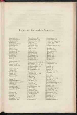 Register der technischen Ausdrücke.